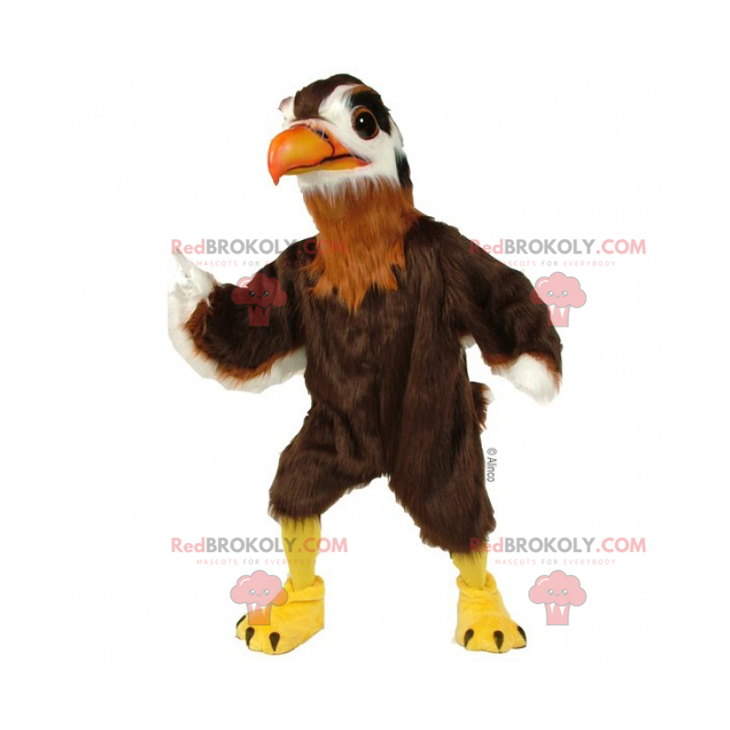 Mascote águia com casaco castanho - Redbrokoly.com