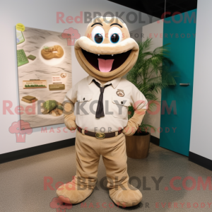 Beige Snake-mascottekostuum...