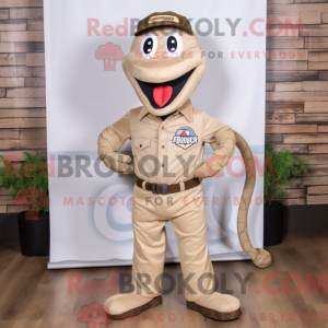 Beige slangemaskotkostyme...