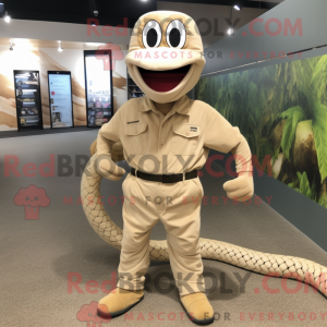 Mascotte de serpent beige...