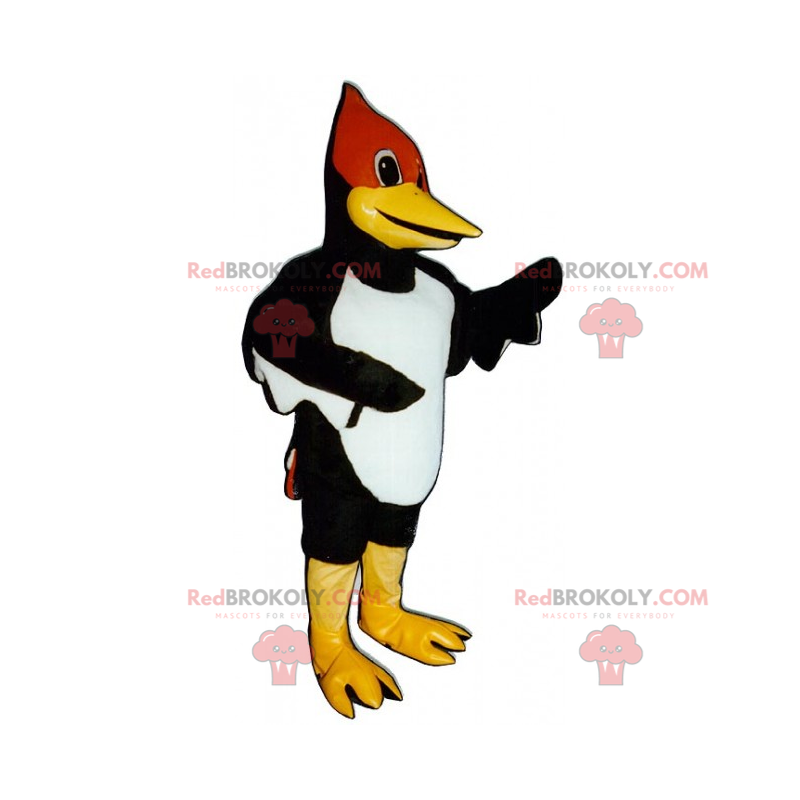Mascote pássaro com cara vermelha - Redbrokoly.com