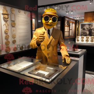 Fantasia de mascote Gold Attorney com macacão e abotoaduras - Mascotes do advogado - REBROKO_266943 - RedBrokoly.com