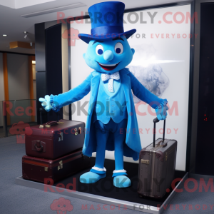 Blauer Magier Maskottchen...