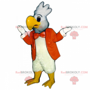 Vogelmaskottchen mit Jacke und Fliege - Redbrokoly.com