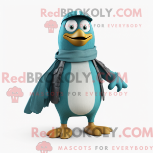 Blågrøn Penguin maskot...