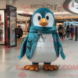 Blågrøn Penguin maskot...