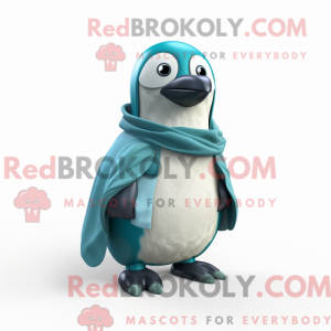Blågrøn Penguin maskot...