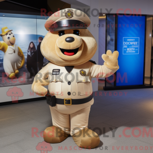 Mascotte de policier beige...