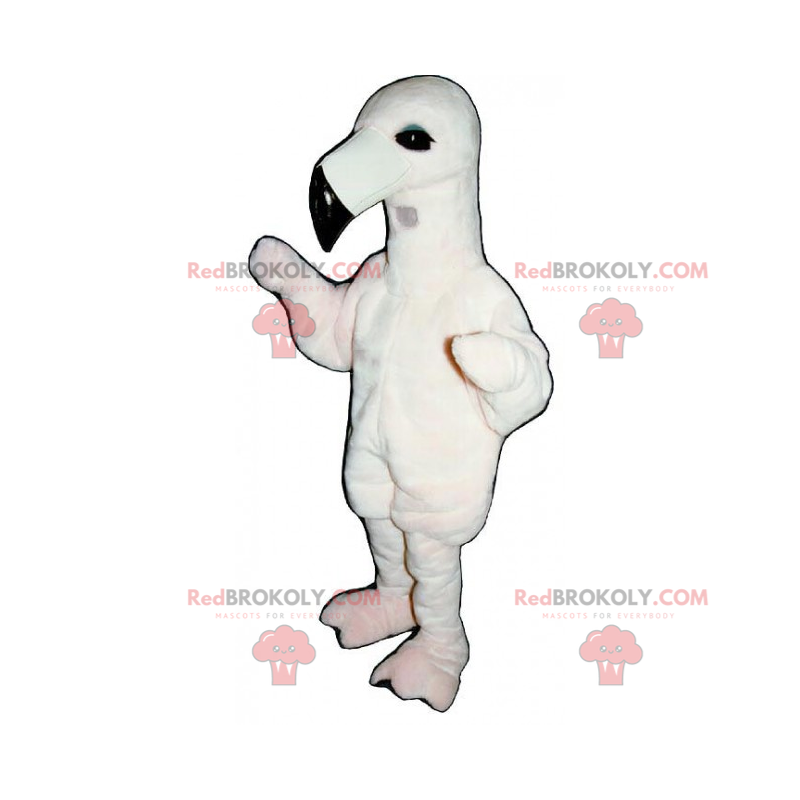 White bird mascot with a long beak - Redbrokoly.com