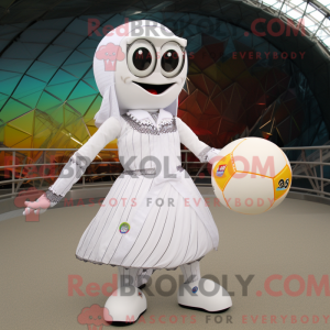 White Petanque Ball mascot...