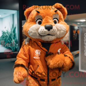 Orange Bobcat Maskottchen...