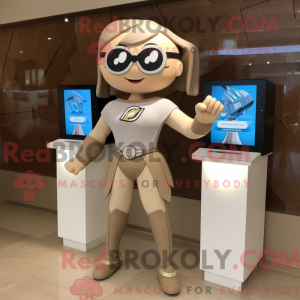 Tan Superhero mascot...