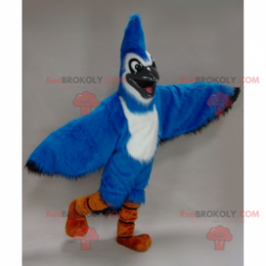 Mascote pássaro azul e branco - Redbrokoly.com