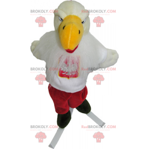 Mascote pássaro esquiador - Redbrokoly.com