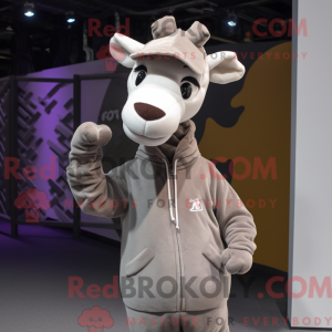 Mascotte de girafe grise...