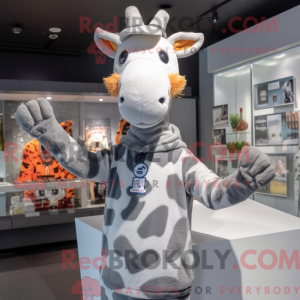 Grå giraffmaskot drakt...