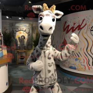 Graue Giraffe Maskottchen...