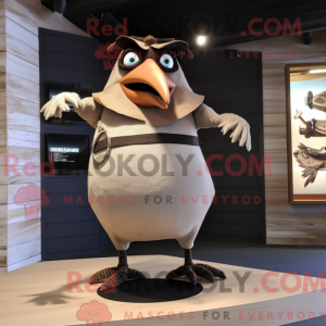 Beige Blackbird maskot...