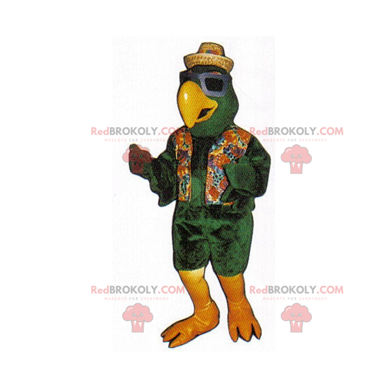 Vogelmascotte in strandkleding - Redbrokoly.com