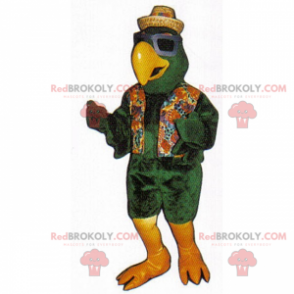 Mascotte d'oiseau en tenue de plage - Redbrokoly.com