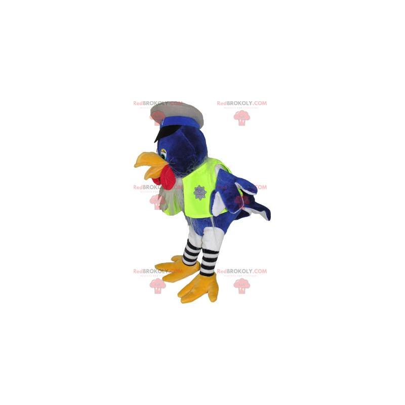 Pássaro mascote vestido de policial - Redbrokoly.com
