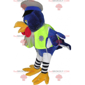 Pássaro mascote vestido de policial - Redbrokoly.com
