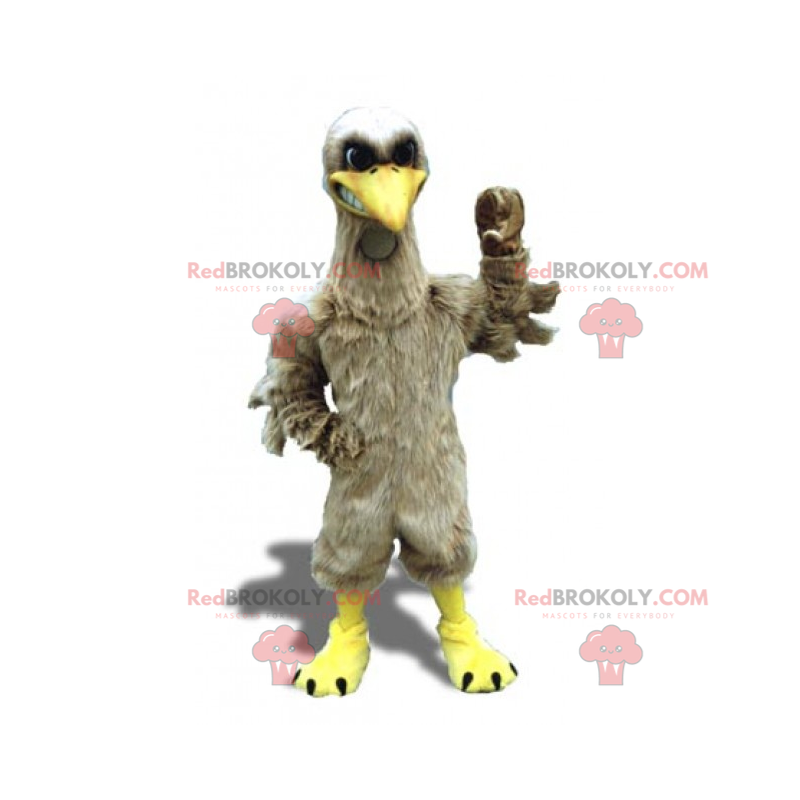 Grå fugl maskot - Redbrokoly.com