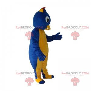 Gelbes und blaues Vogelmaskottchen - Redbrokoly.com