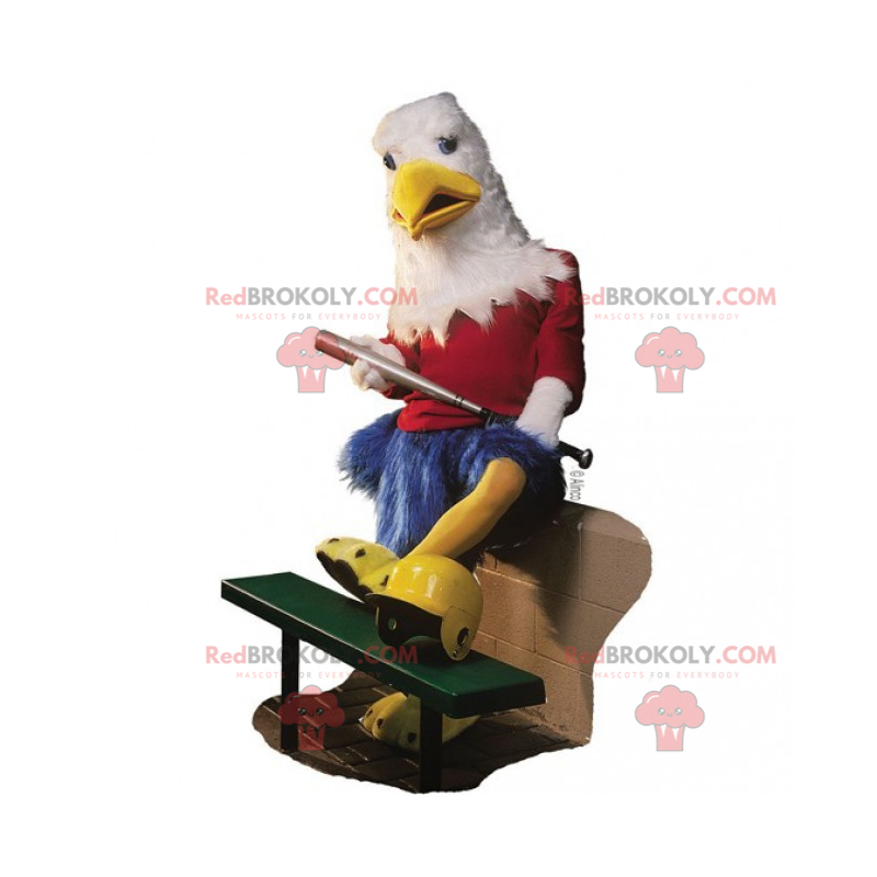 Baseball player bird mascot - Redbrokoly.com