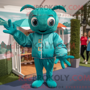 Teal Lobster Maskottchen...