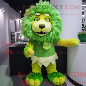 Lime Green Lion máscara de...