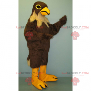 Mascotte d'oiseau marron et cou beige - Redbrokoly.com