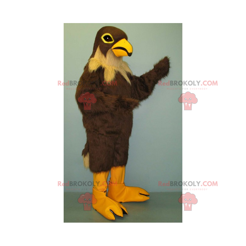 Mascote pássaro marrom e pescoço bege - Redbrokoly.com