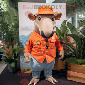 Orange Tapir mascot costume...