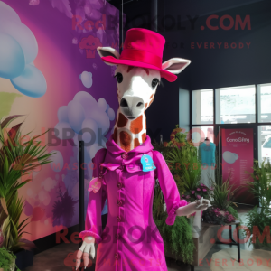 Máscara de girafa magenta...