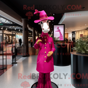 Magenta Giraffe maskot...