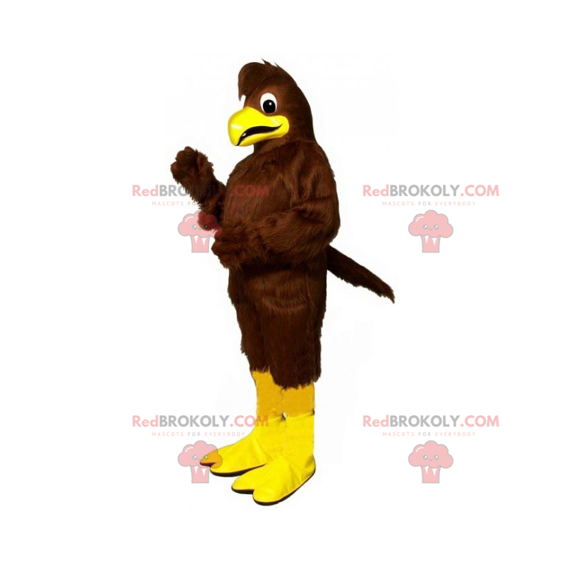Mascotte d'oiseau marron et pattes jaunes - Redbrokoly.com Mascotte d'oiseau marron et pattes jaunes - Redbrokoly.com