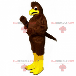 Braunes Vogelmaskottchen und gelbe Beine - Redbrokoly.com