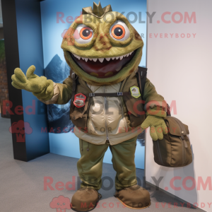 Oliven Piranha maskot...