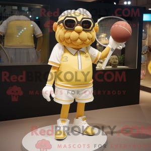 Gold Tennis Racket mascot...