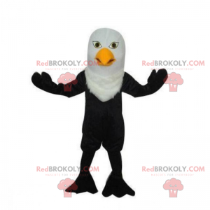 Mascote pássaro preto e branco - Redbrokoly.com