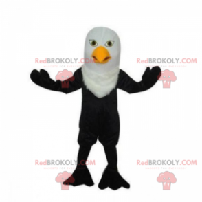 Mascote pássaro preto e branco - Redbrokoly.com