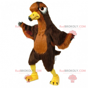 Bruine en gele vogel mascotte - Redbrokoly.com