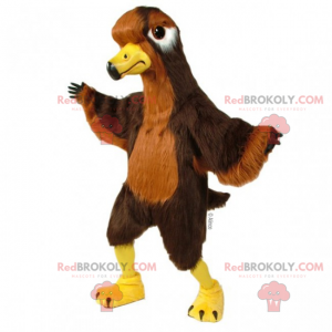 Hnědý a žlutý pták maskot - Redbrokoly.com
