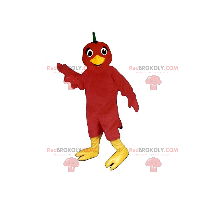 Mascote pássaro vermelho - Redbrokoly.com