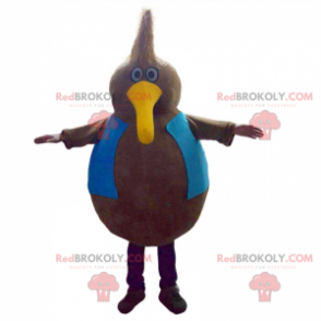 All round bird mascot with long yellow beak - Redbrokoly.com