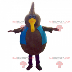 Mascotte d'oiseau tout rond avec long bec jaune - Redbrokoly.com