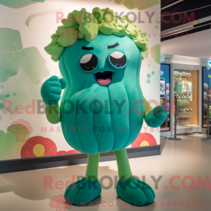 Blågrøn broccoli maskot...
