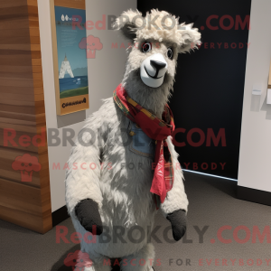 Gray Alpaca mascot costume...