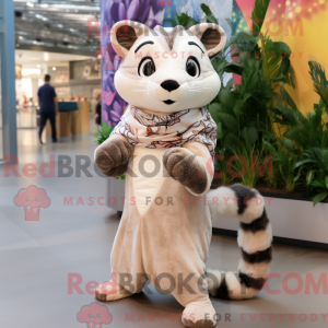 Beige Civet maskot kostume...